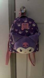 Loungefly Kuromi Hearts Plush Face Mini Backpack